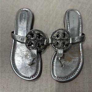 Miller Deco Thong Sandal Size 5 Silver w/ Stones ( price firm)